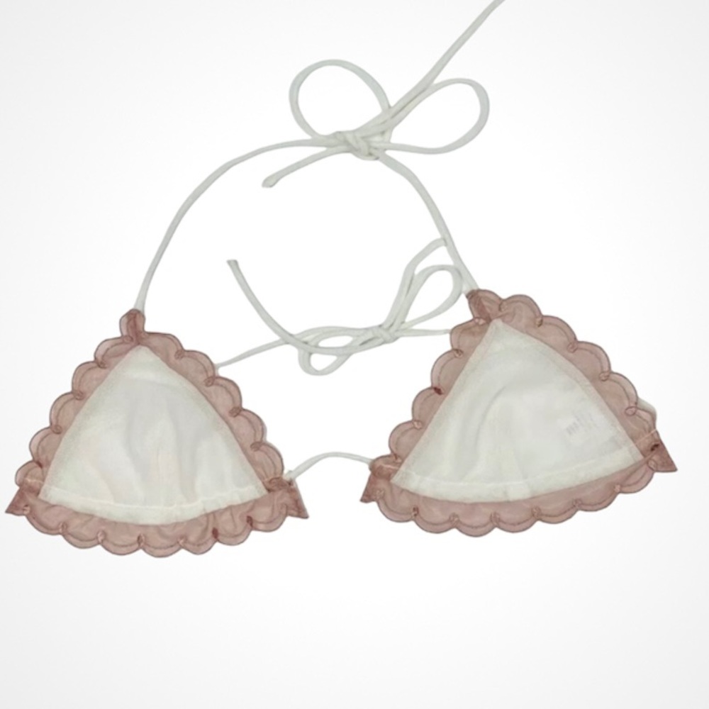 Tularosa Sheer Slide Triangle Top with Lace Border